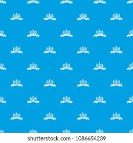 Fence village pattern vector seamless blue repeat for any use