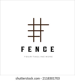 fence vintage retro minimalist logo vector illustration design