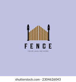 fence vintage retro minimalist logo vector illustration design