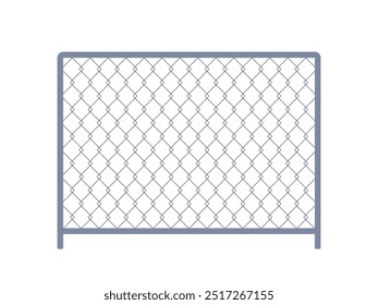 Fence from wire mesh line pattern. Black silhouette fence, chain link border, graphic boundary, barrier. Safety grid wall. Vector illustration