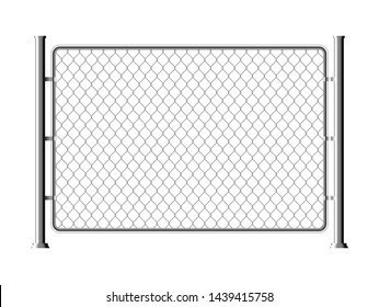 Fence wire metal chain link. Mesh steel net texture fence cage grid wall.