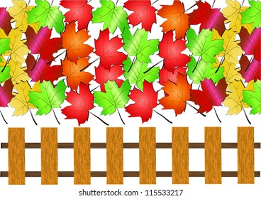  fence Wood  vector illustration