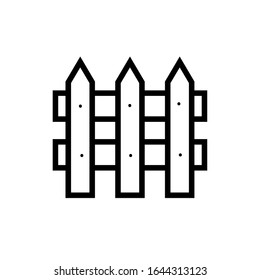 fence wooden farm line style vector illustration design