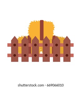 fence wooden with straw blocks