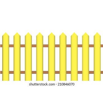 Fence yellow on a white background