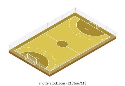 Handballfeld ausgefunden. Vektorgrafik