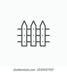 Fenceline in Thin line black color. flat simple vector symbols illustration.