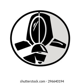 Fencer icon, black and white