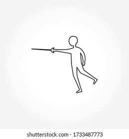 Fencer line icon. Fencer isolated line icon