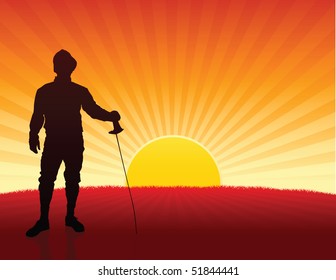 Fondo de anclaje al atardecer Ilustración original