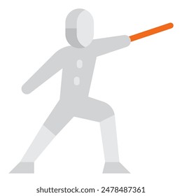 Fencer sport object icon illustration