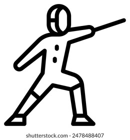 Fencer sport object icon illustration