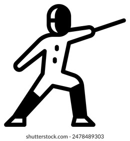 Fencer sport object icon illustration