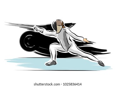 fencer vector illustration