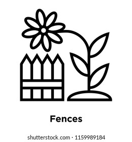 Fences icon vector isolated on white background, Fences transparent sign , line or linear sign, element design in outline style