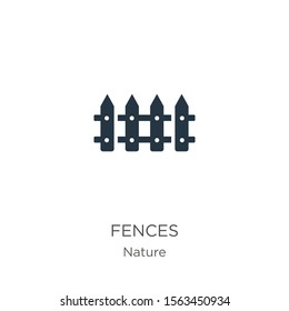 Fences icon vector. Trendy flat fences icon from nature collection isolated on white background. Vector illustration can be used for web and mobile graphic design, logo, eps10