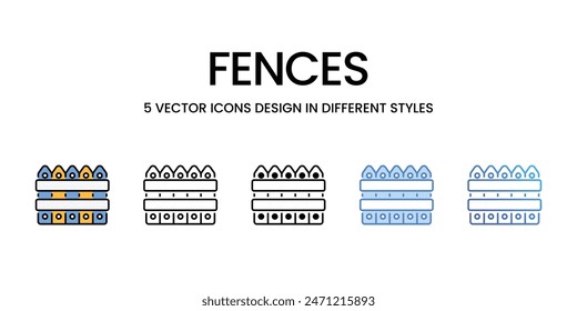 Fences icons vector set stock illustration.