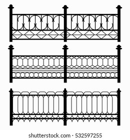 fences isolated black symbols collection