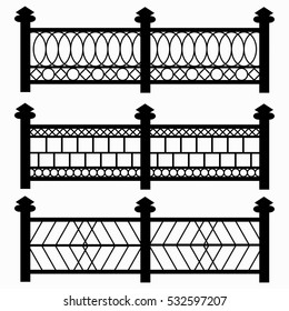fences isolated symbols collection