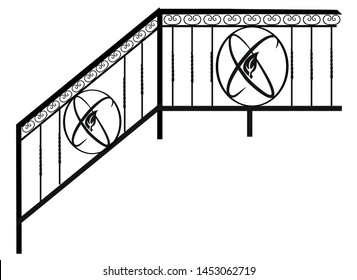 fences, railings and grates. Forged items and products for home interior and landscape design