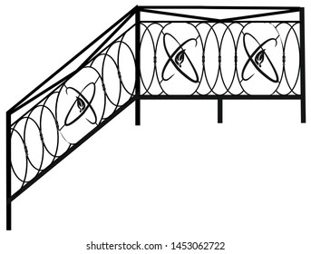 fences, railings and grates. Forged items and products for home interior and landscape design