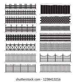 Fences under snow illustration. Vector.