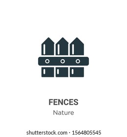 Fences vector icon on white background. Flat vector fences icon symbol sign from modern nature collection for mobile concept and web apps design.