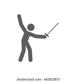 Fencing athlete Icon in trendy flat style isolated on white background. Award symbol for your web site design, logo, app, UI. Vector illustration, EPS10.