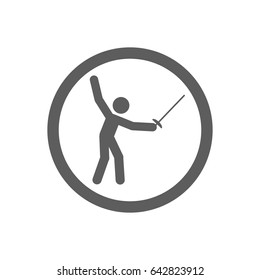 Fencing athlete Icon in trendy flat style isolated on white background. Award symbol for your web site design, logo, app, UI. Vector illustration, EPS10.