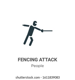 Fencing attack glyph icon vector on white background. Flat vector fencing attack icon symbol sign from modern people collection for mobile concept and web apps design.