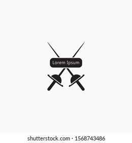 Fencing badge logo or label that can be used for fashion design, signs for sports clubs. fencing logo vector design.