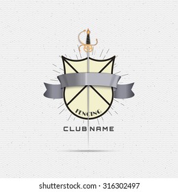 Fencing badges logos and labels can be used to fashion design, signs for sports clubs, sales