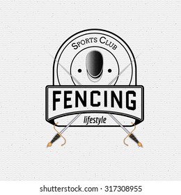Fencing badges logos and labels can be used to fashion design, signs for sports clubs, sales