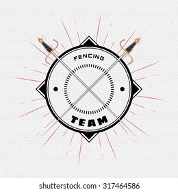 Fencing badges logos and labels can be used to fashion design, signs for sports clubs, sales