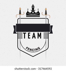 Fencing badges logos and labels can be used to fashion design, signs for sports clubs, sales