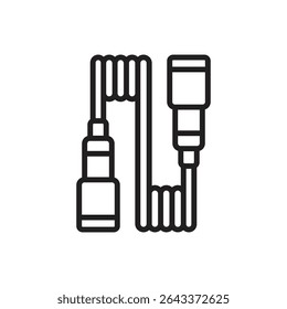 Fencing Cable Outline Icon Vector Illustration