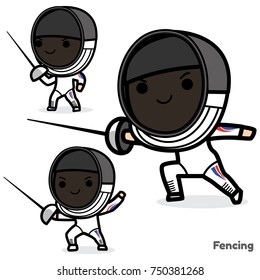 Fencing Cartoon Vector illustration isolated on white background 