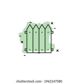 Fencing with color shadow vector icon in agriculture set
