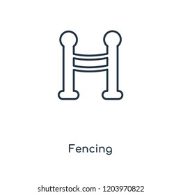 Fencing concept line icon. Linear Fencing concept outline symbol design. This simple element illustration can be used for web and mobile UI/UX.