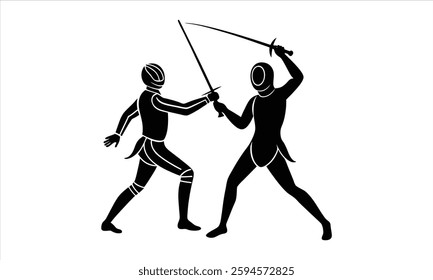 

Fencing Duel Black and White Design