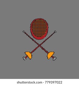 fencing equipment in Hatching style