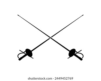 Fencing Foil icon vector. Fencing Foil Silhouette isolated white background. Vector Illustration