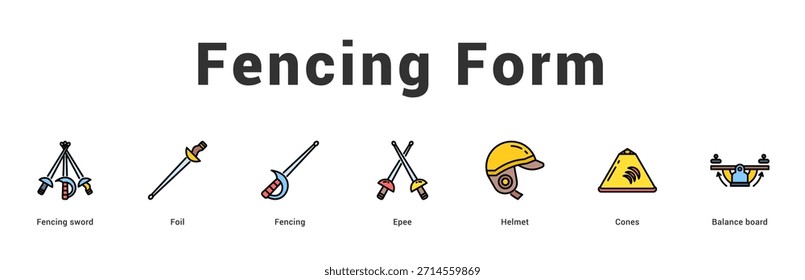 Ilustración de Anuncio de Web moderno y limpio con iconos temáticos para la comunicación visual