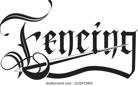 fencing gothic logo with sword