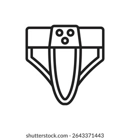 Ilustración vectorial de icono de contorno de ingle de esgrima