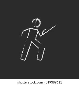 Fencing hand drawn in chalk on a blackboard vector white icon isolated on a black background.