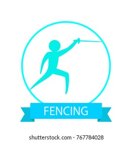 fencing icon flat color