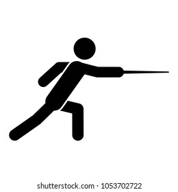 Fencing icon in flat style isolated. Fencing player. Vector illustration