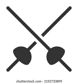 Fencing icon. Flat style vector illustration isolated on white background
