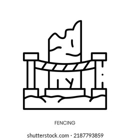 fencing icon. Linear style sign isolated on white background. Vector illustration